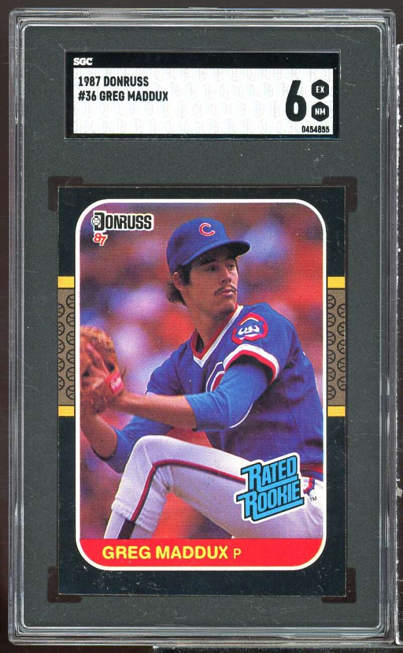 Greg Maddux Rookie Card 1987 Donruss #36 SGC 6 EX-NM Image 1