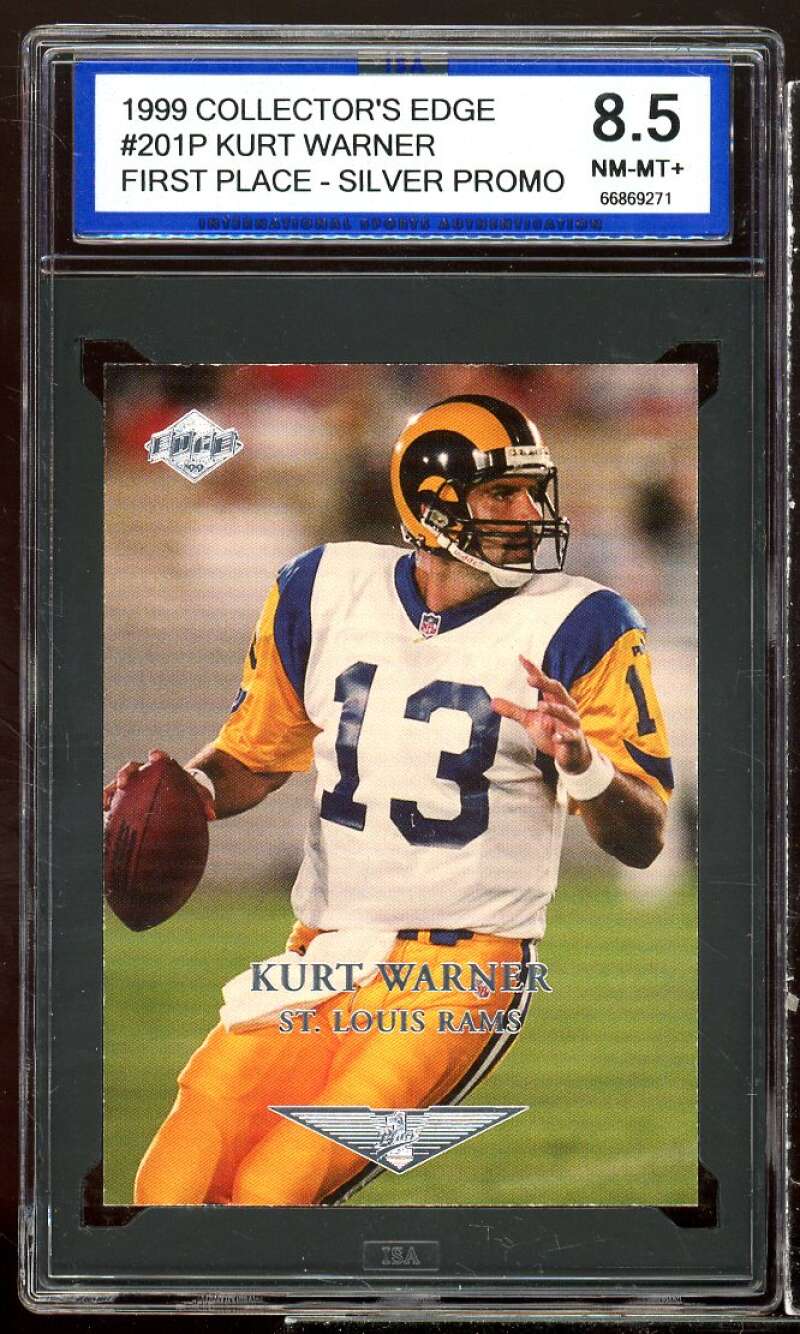 Kurt Warner Rookie 1999 Collector's Edge FP Silver Promo #201P ISA 8.5 NM-MT+ Image 1