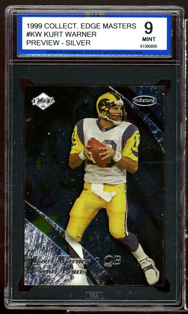 Kurt Warner Rookie 1999 Collector's Edge Masters Preview Silver #KW ISA 9 MINT Image 1