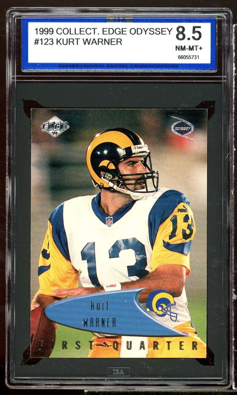 Kurt Warner Rookie Card 1999 Collector's Edge Odyssey #123 ISA 8.5 NM-MT+ Image 1