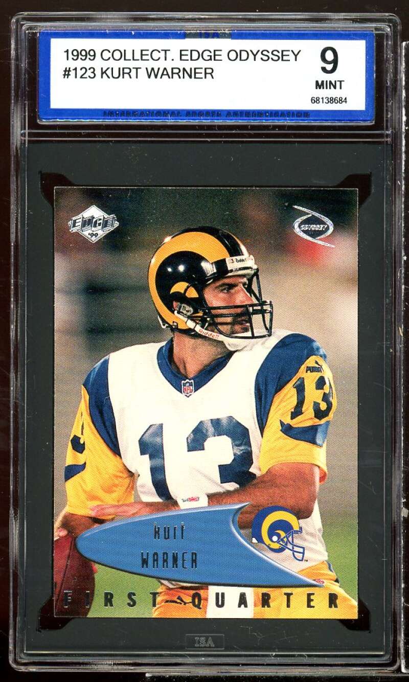 Kurt Warner Rookie Card 1999 Collector's Edge Odyssey #123 ISA 9 MINT Image 1