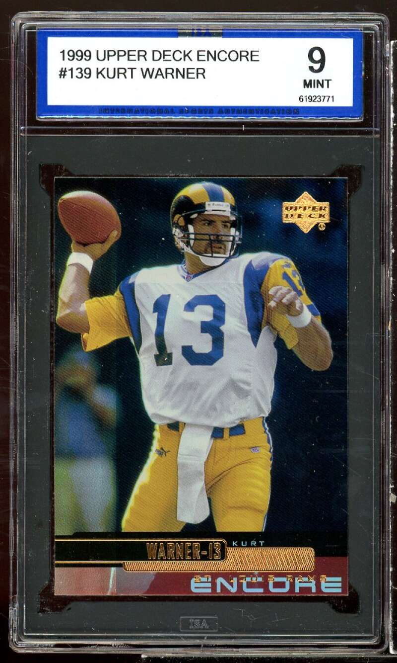 Kurt Warner Rookie Card 1999 Upper Deck Encore #139 ISA 9 MINT Image 1