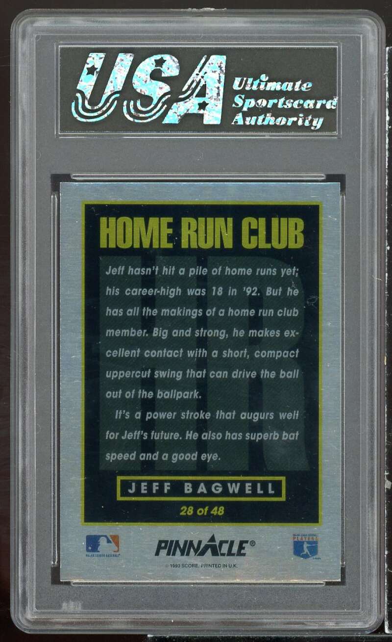 Jeff Bagwell Card 1993 Pinnacle Home Run Club #28 USA 10 GEM MT Image 2