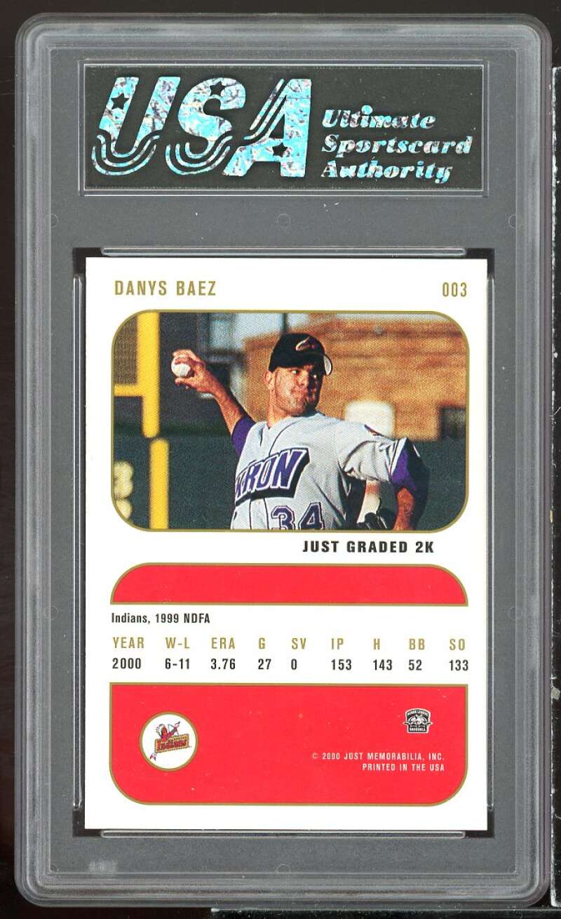 Danys Baez Rookie Card 2000 Just Graded 2K Kinstan Indians #3 USA 9 MINT Image 2