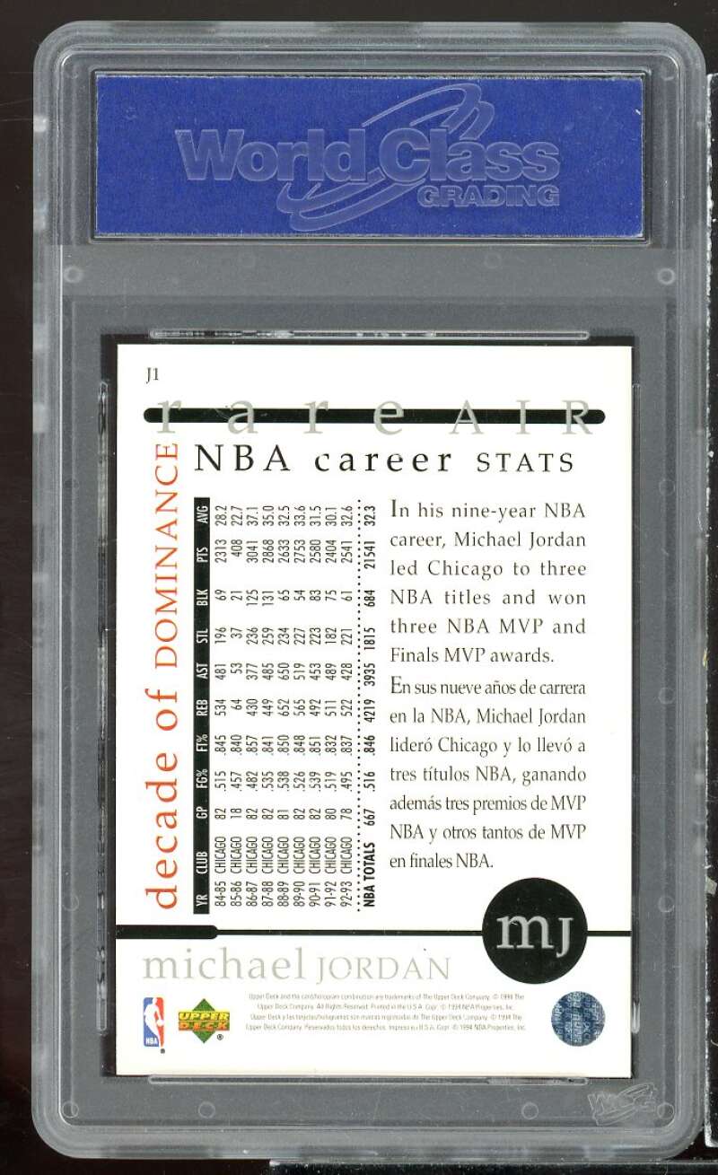 Michael Jordan Card 1994 Upper Deck Air Decade Of Dominance #J1 WCG 10 GEM MT Image 2