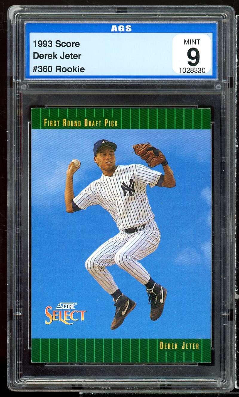 Derek Jeter Rookie Card 1993 Score Select #360 AGS 9 MINT Image 1