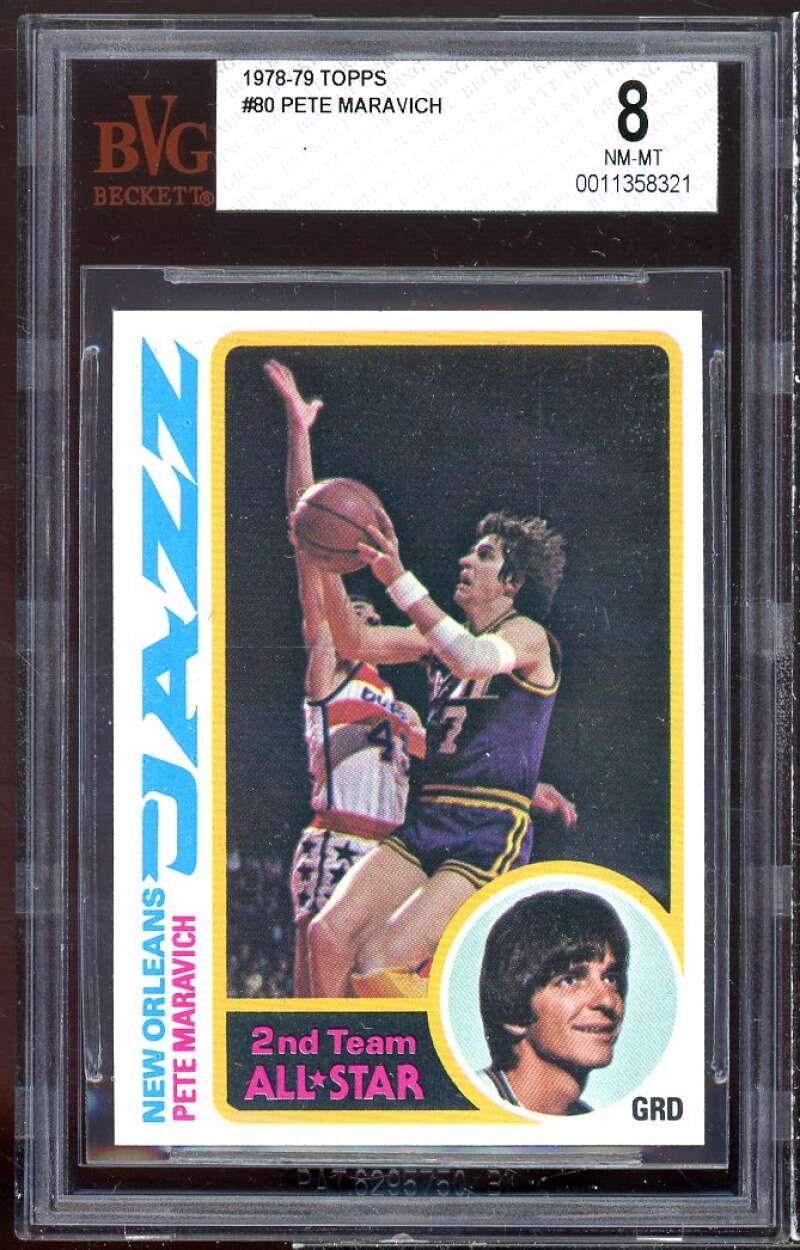 Pete Maravich Card 1978-79 Topps #80 BGS BVG 8 Image 1