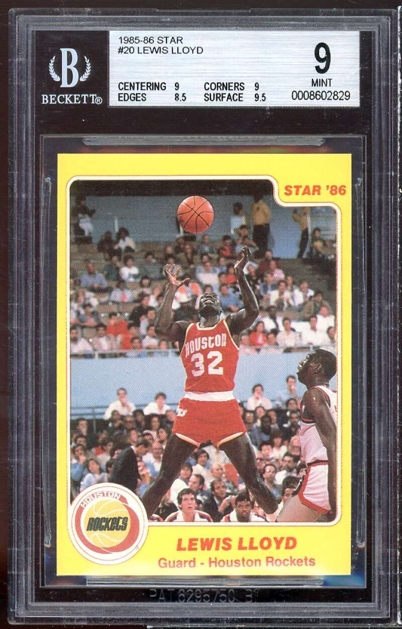 Lewis Lloyd Card 1985-86 Star #20 (pop 5) BGS 9 (9 9 8.5 9.5) Image 1