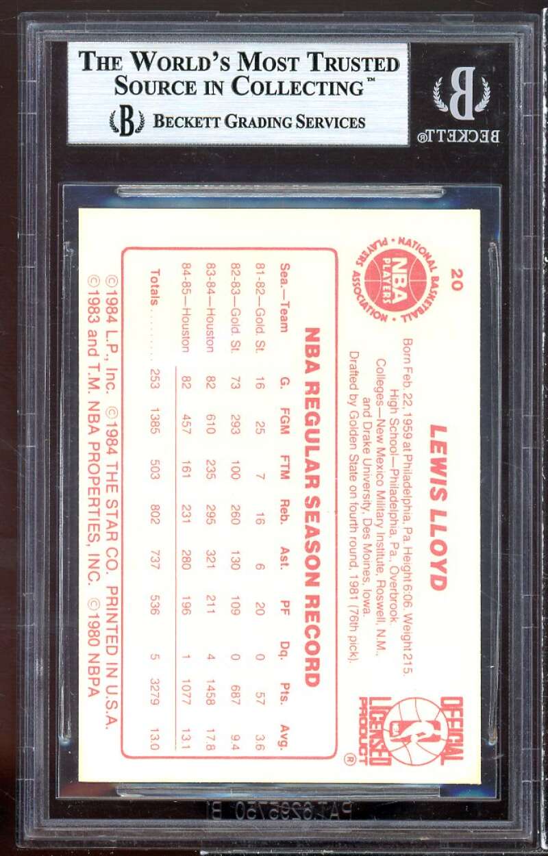 Lewis Lloyd Card 1985-86 Star #20 (pop 5) BGS 9 (9 9 8.5 9.5) Image 2