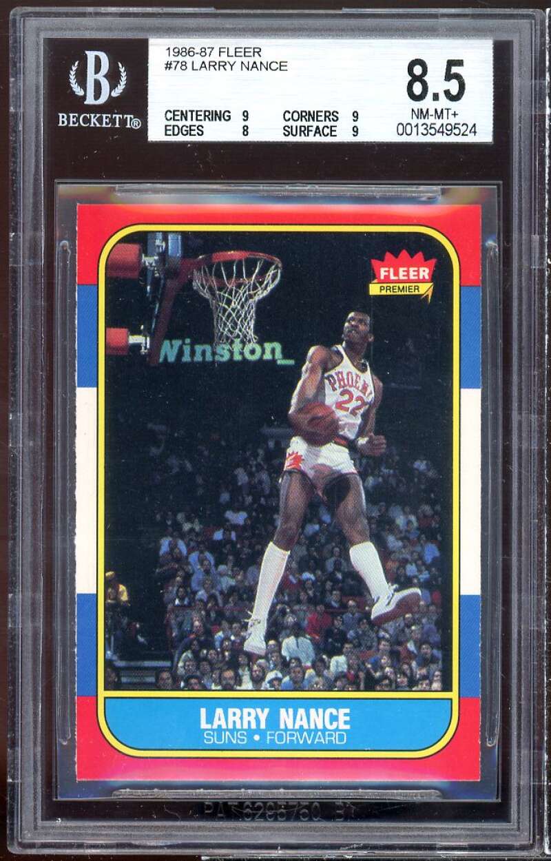 Larry Nance Rookie Card 1986-87 Fleer #78 BGS 8.5 (9 9 8 9) Image 1