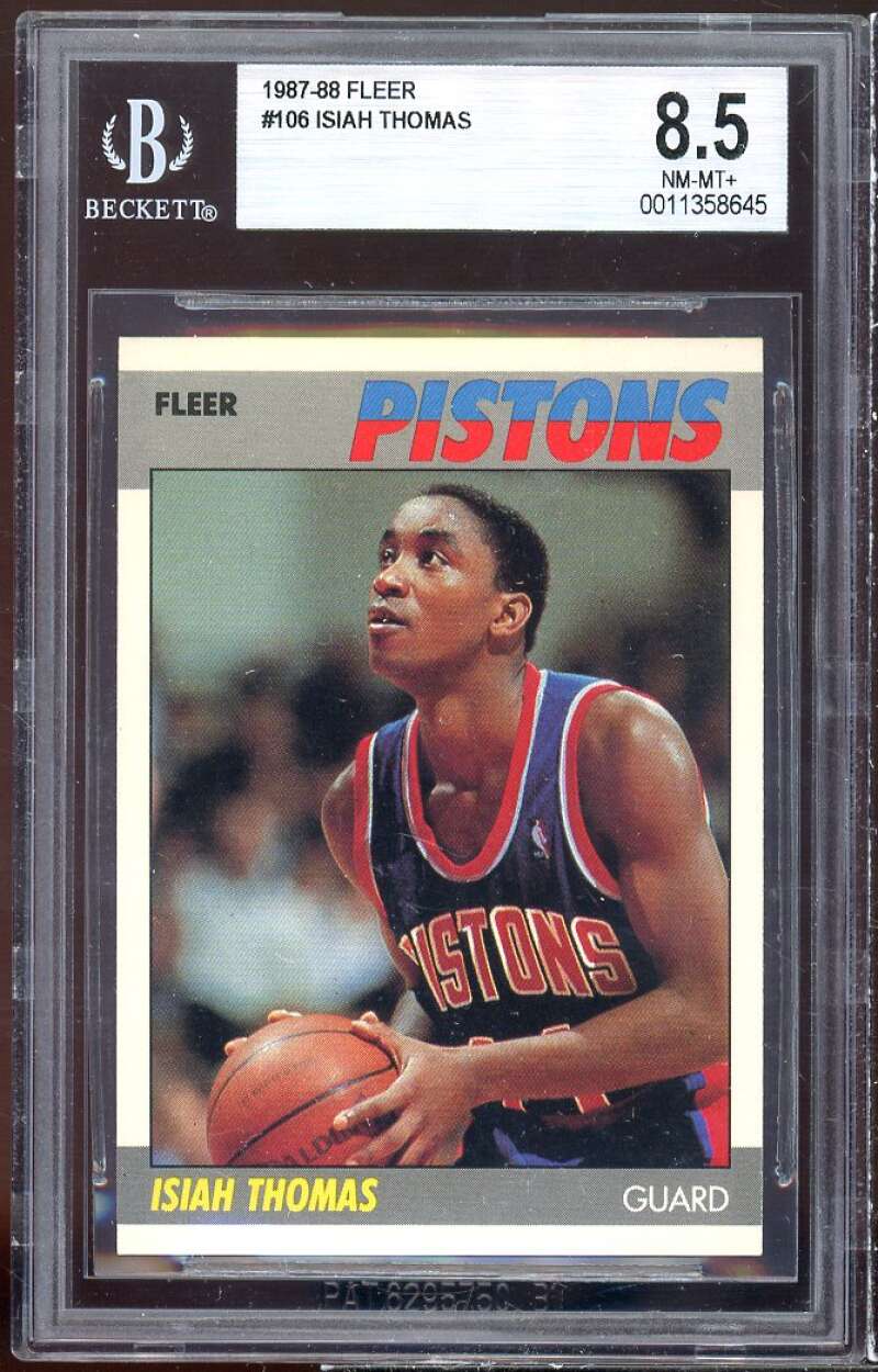 Isiah Thomas Card 1987-88 Fleer #106 BGS 8.5 Image 1