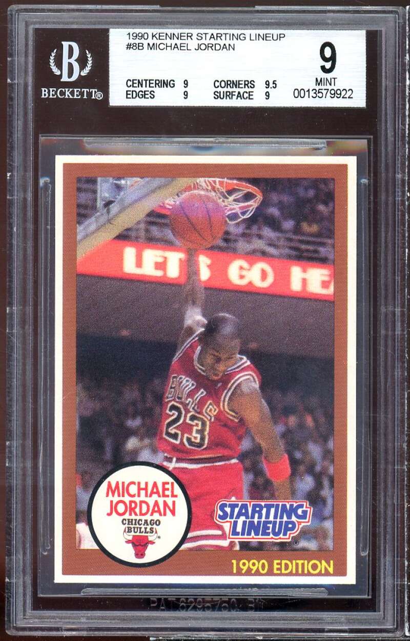 Michael Jordan Card 1990 Kenner Starting Lineup #8b BGS 9 (9 9.5 9 9) Image 1