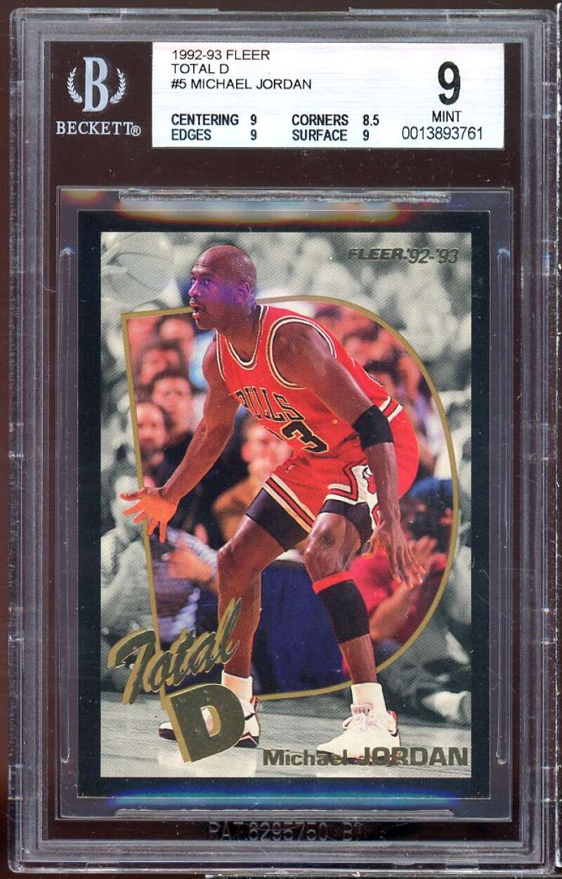 Michael Jordan Card 1992-93 Fleer Total D #5 BGS 9 (9 8.5 9 9) Image 1