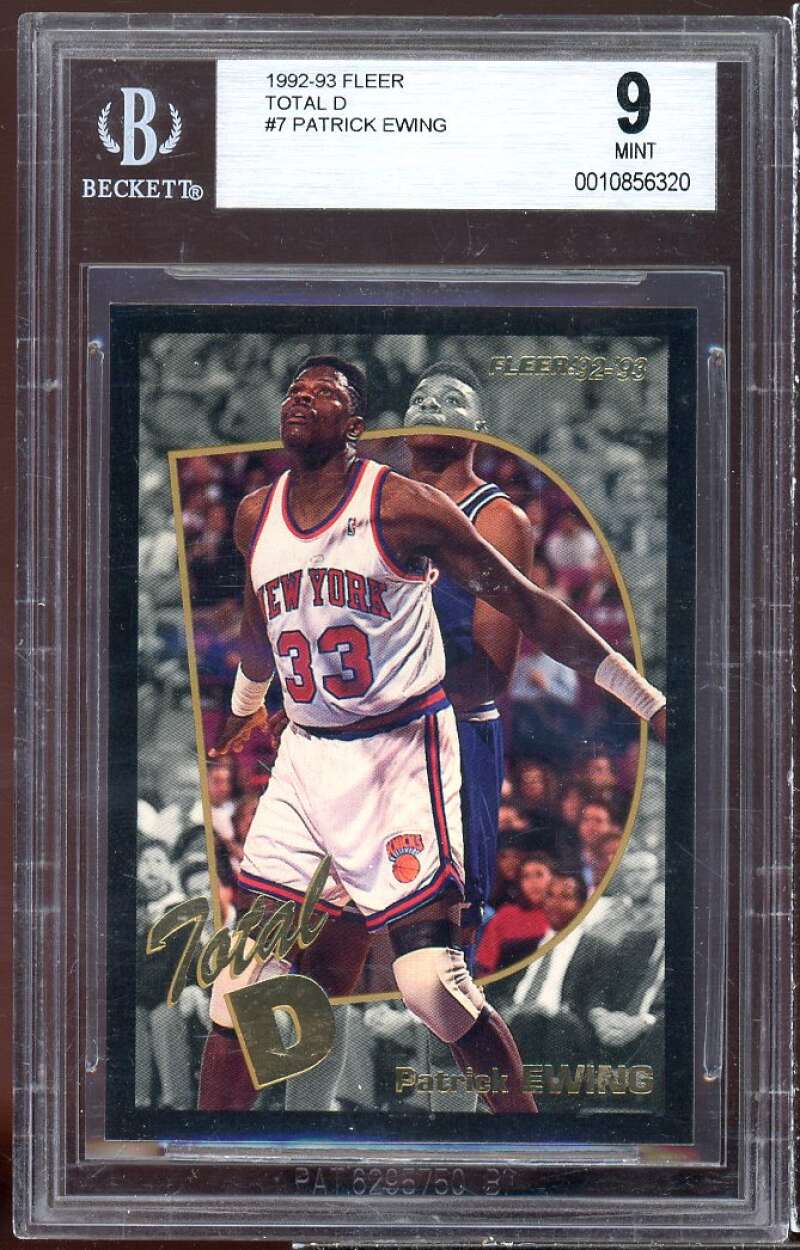 Patrick Ewing Card 1992-93 Fleer Total D #7 (pop 4) BGS 9 Image 1