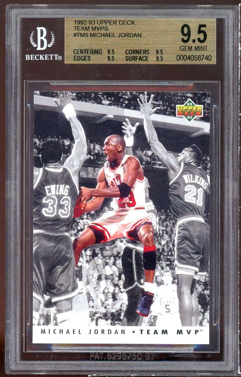 Michael Jordan Card 1992-93 Upper Deck Team MVPs #TM5 BGS 9.5 (9.5 9.5 9.5 9.5) Image 1