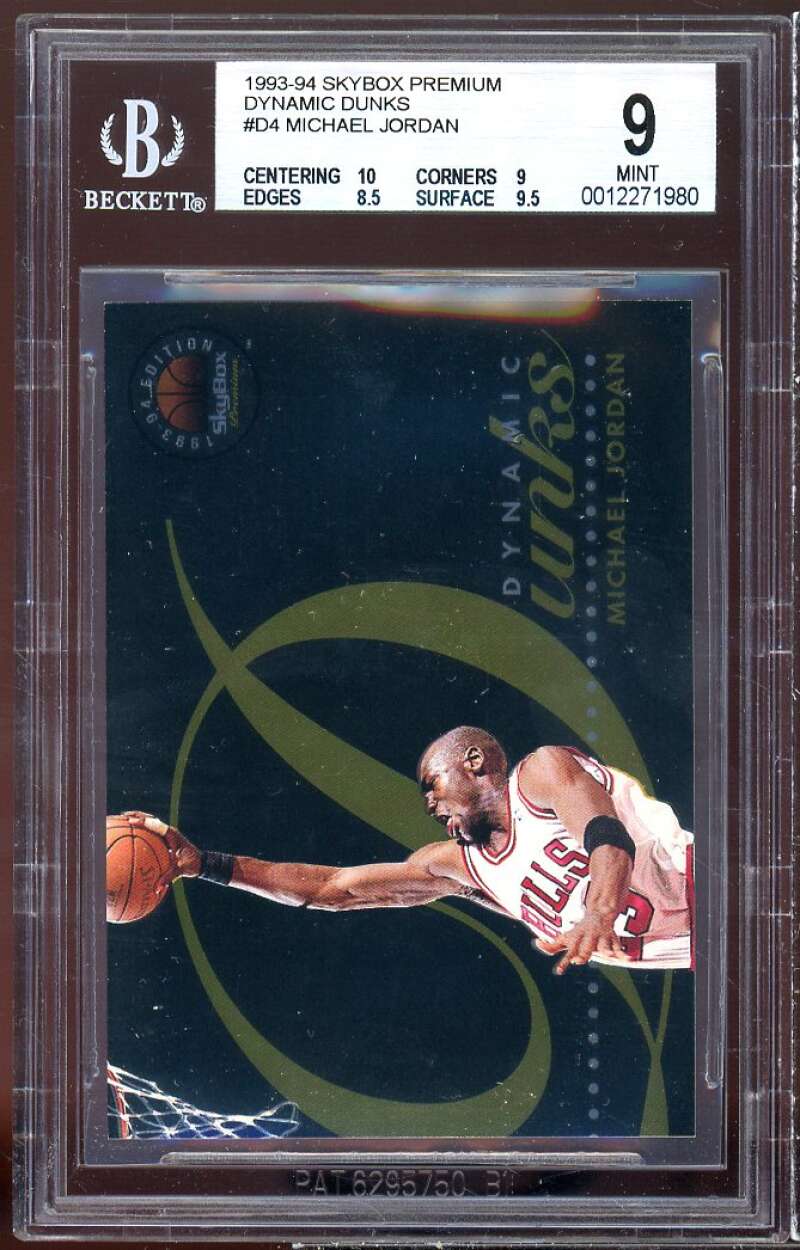 Michael Jordan 1993-94 SkyBox Premium Dynamic Dunks #D4 BGS 9 (10 9 8.5 9.5) Image 1