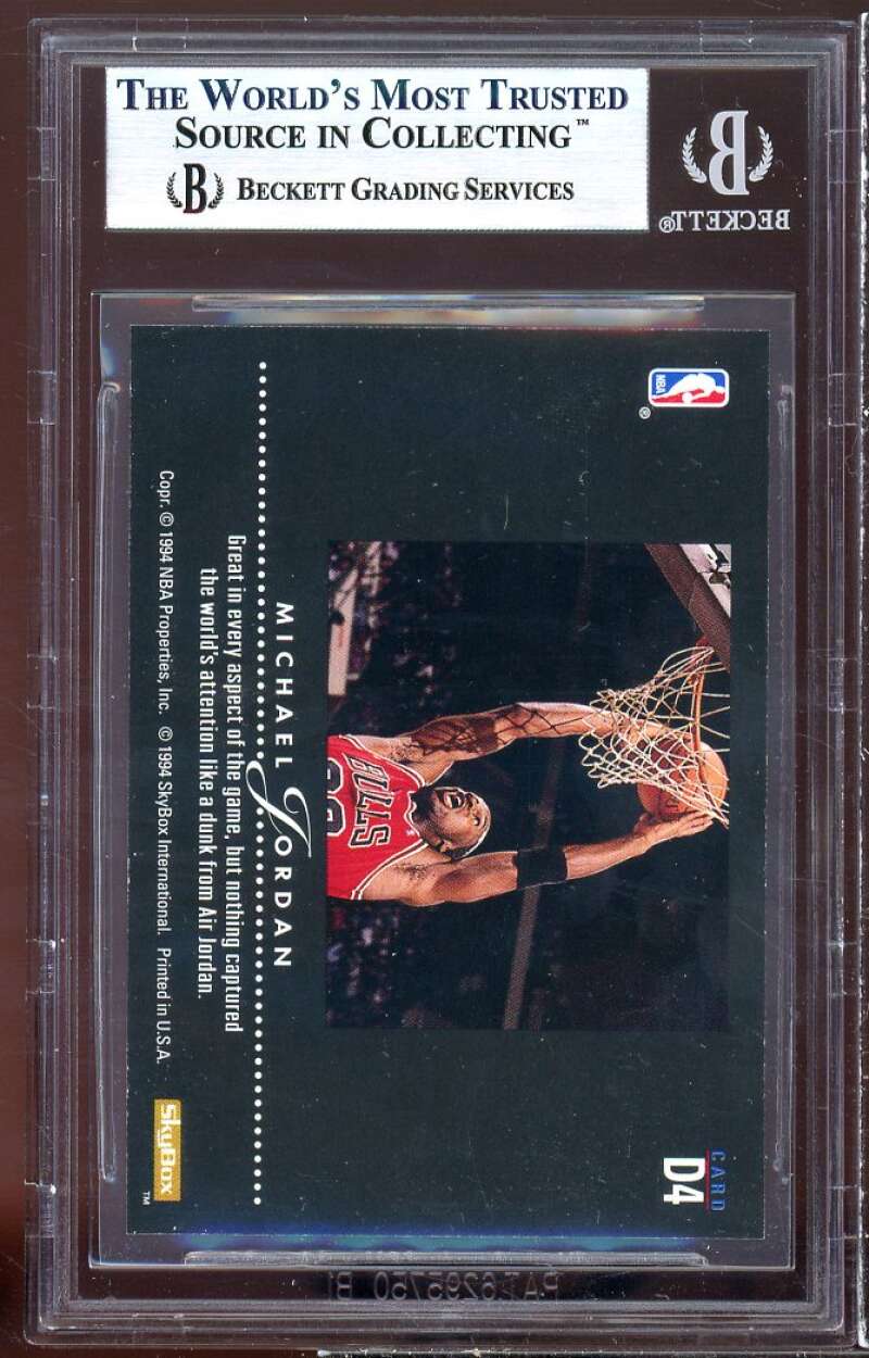 Michael Jordan 1993-94 SkyBox Premium Dynamic Dunks #D4 BGS 9 (10 9 8.5 9.5) Image 2