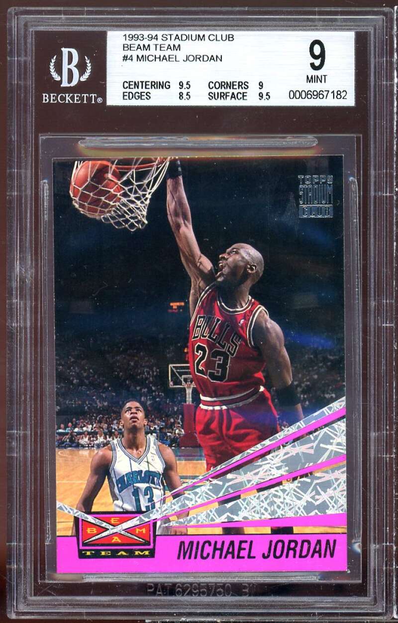 Michael Jordan Card 1993-94 Stadium Club Beam Team #4 BGS 9 (9.5 9 8.5 9.5) Image 1