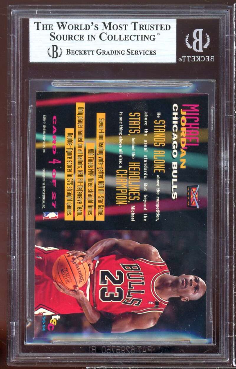 Michael Jordan Card 1993-94 Stadium Club Beam Team #4 BGS 9 (9.5 9 8.5 9.5) Image 2