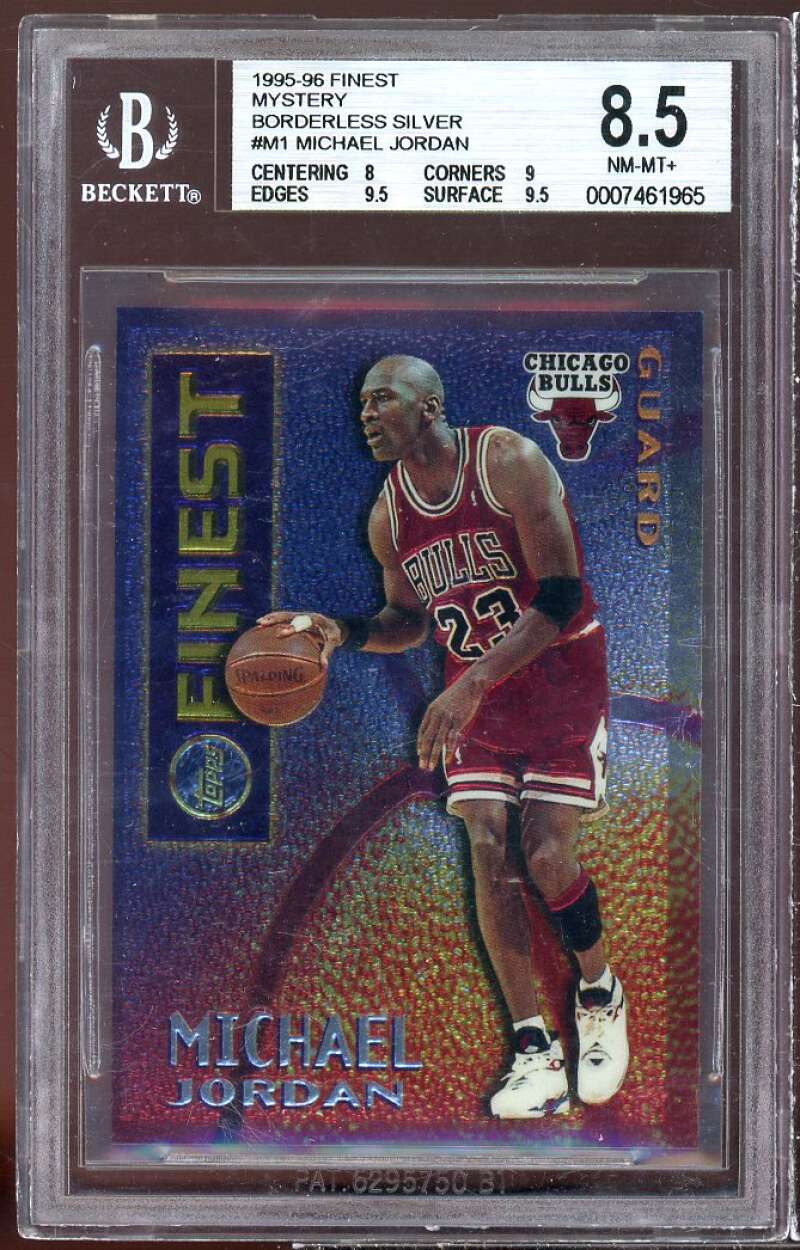 Michael Jordan 1995-96 Finest Mystery Bordered Silver #m1 BGS 8.5 (8 9 9.5 9.5) Image 1