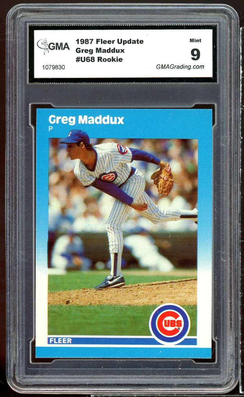 Greg Maddux Rookie Card 1987 Fleer Update #U-68 GMA 9 MINT Image 1