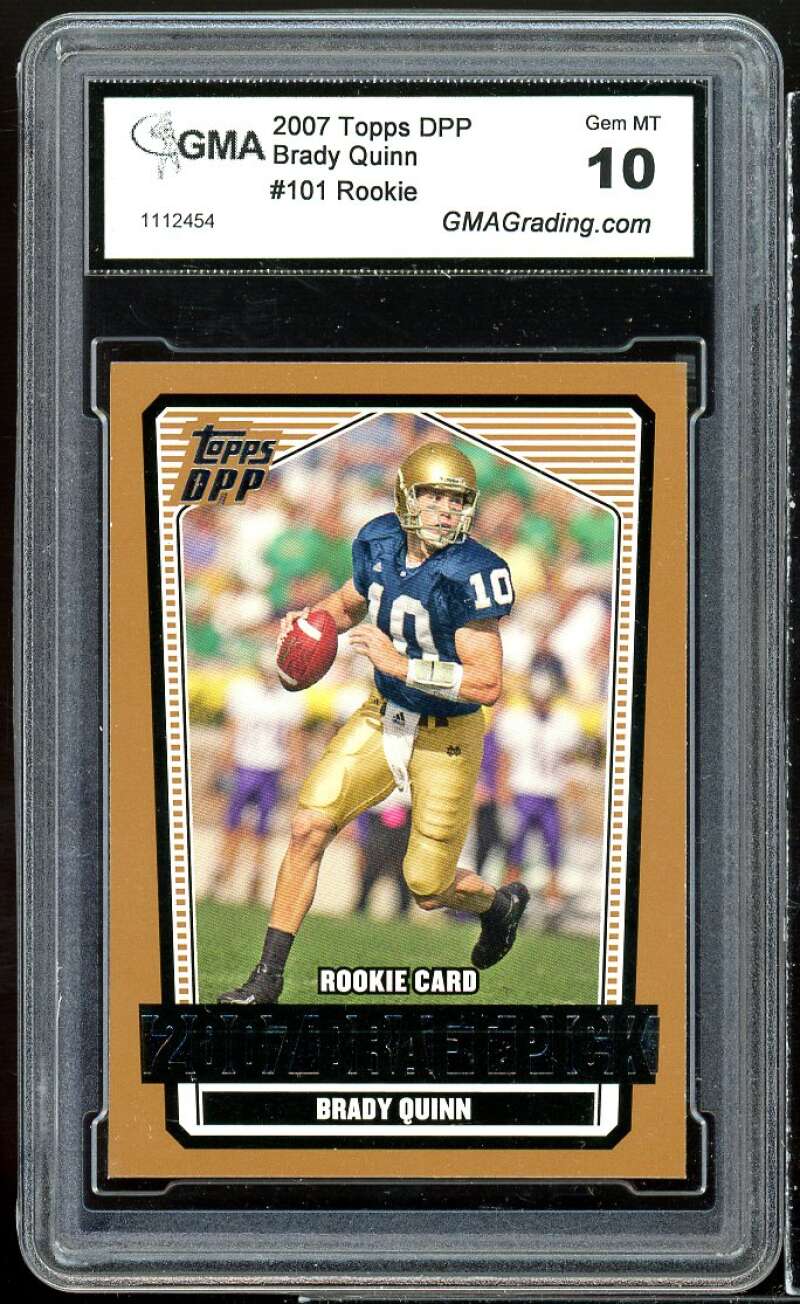 Brady Quinn Rookie Card 2007 Topps DPP #101 GMA 10 GEM MT Image 1