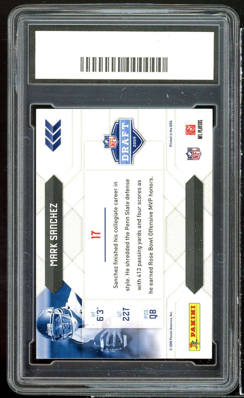 Mark Sanchez Rookie Card 2009 Playoff Prestige #17 GMA 10 GEM MT Image 2