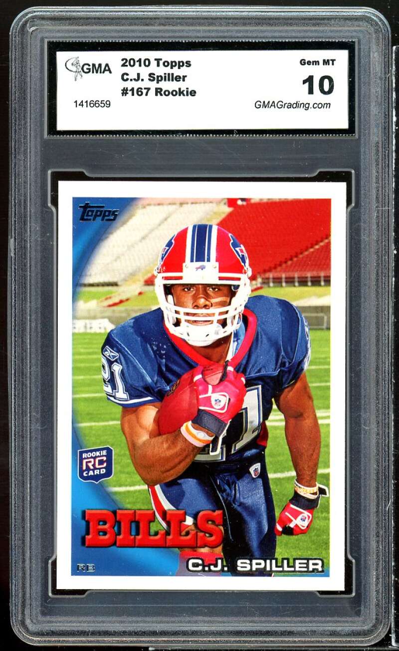 C.J. Spiller Rookie Card 2010 Topps #167 GMA 10 GEM MT Image 1