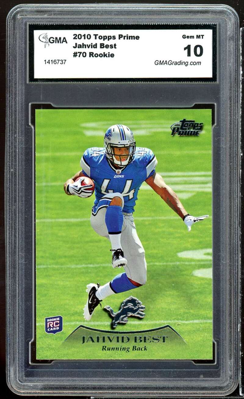 Jahvid Best Rookie Card 2010 Topps Prime #70 GMA 10 GEM MT Image 1