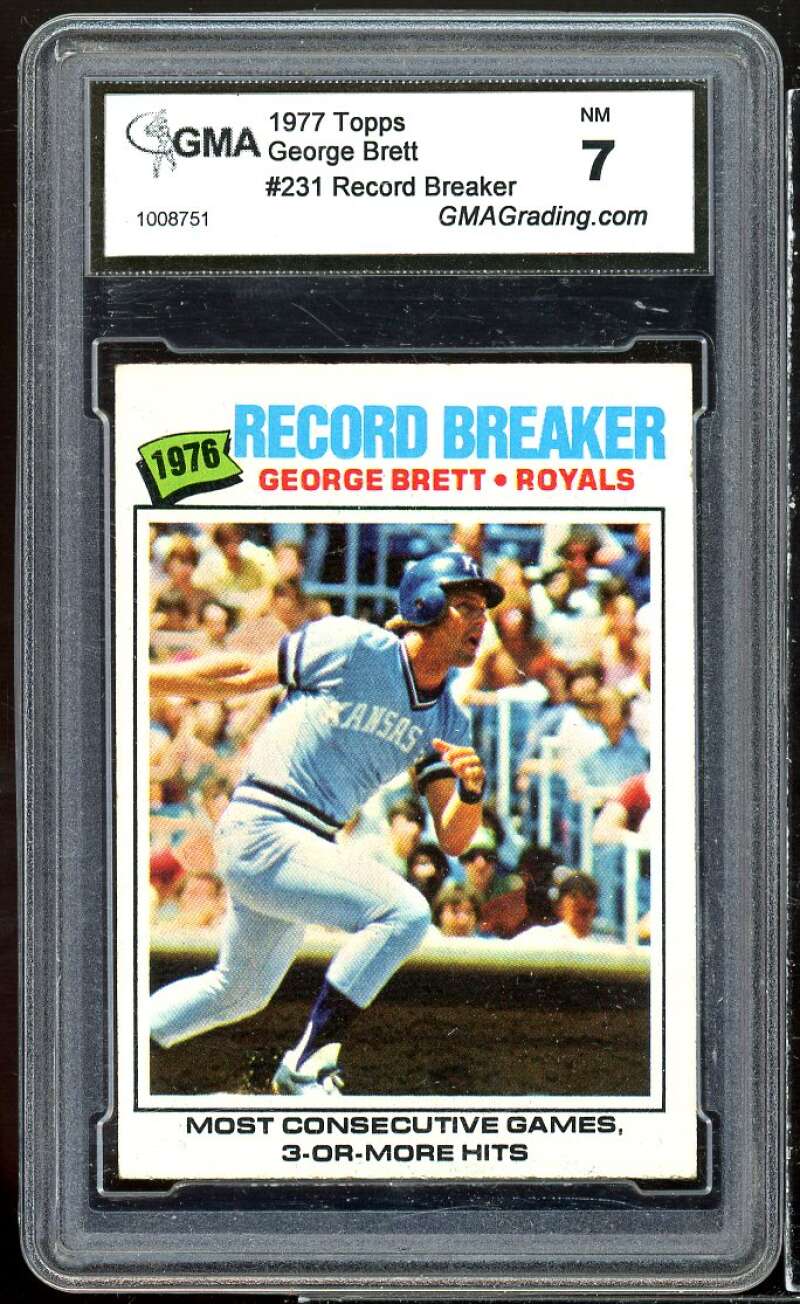 George Brett Card 1977 Topps RB #231 GMA 7 NM Image 1