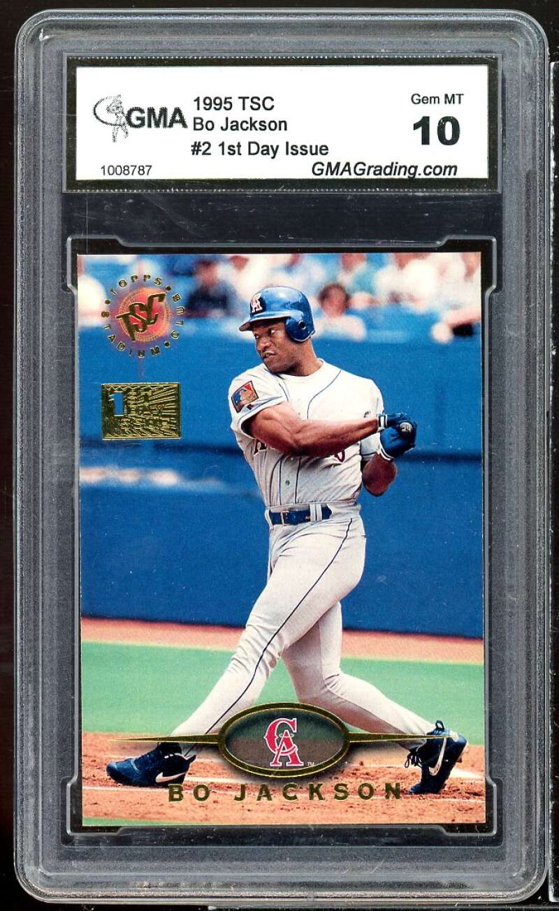 Bo Jackson Card 1995 Stadium Club 1st Day Issue #2 GMA 10 GEM MT Image 1