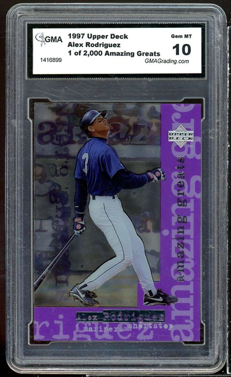 Alex Rodriguez Card 1997 Upper Deck Amazing Greats #ag3 GMA 10 GEM MT Image 1