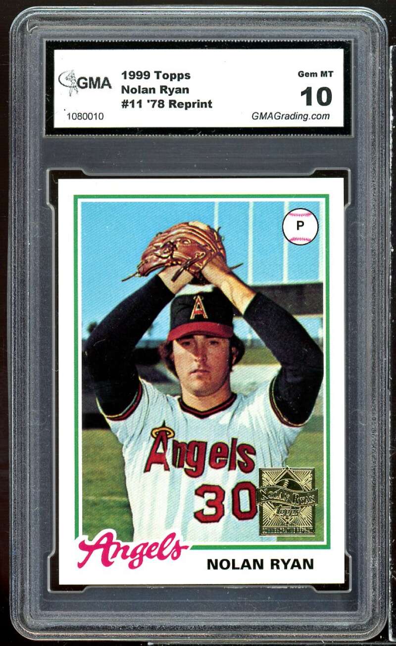 Nolan Ryan Card 1999 Topps 78 Reprint #11 GMA 10 GEM MT Image 1