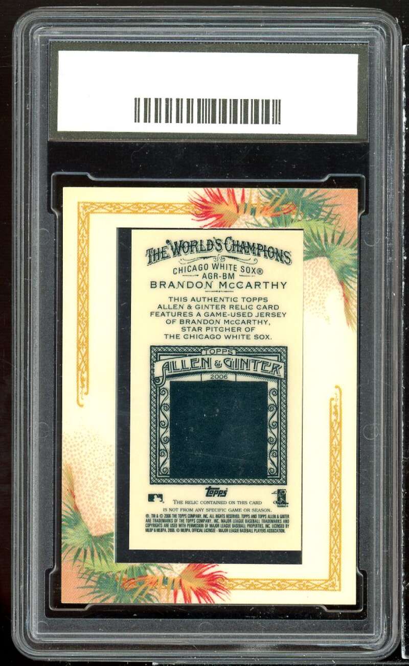 Brandon McCarthy Card 2008 Allen n Ginter's Game Jersey #AGRBM GMA 10 GEM MT Image 2