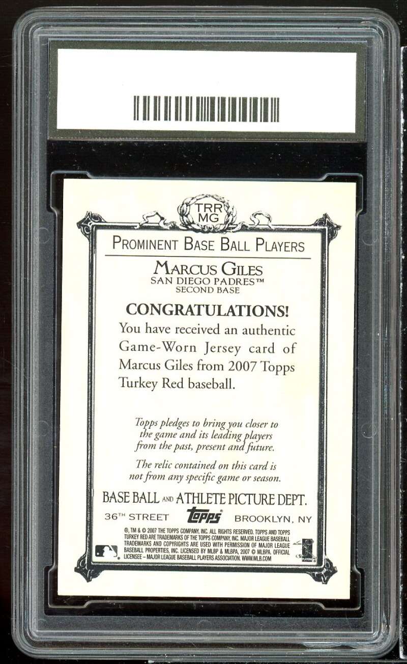 Marcus Giles Card 2007 Topps Turkey Red Game Jersey #trrmg GMA 8.5 NM-MT+ Image 2