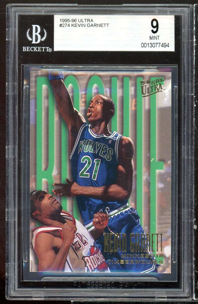 Kevin Garnett Rookie Card 1995-96 Ultra #274 BGS 9 Image 1