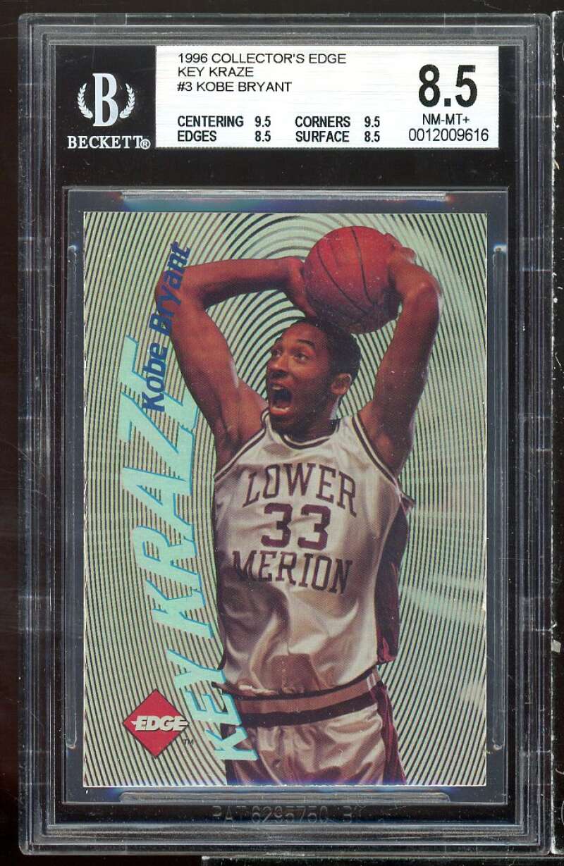 Kobe Bryant Rookie 1996 Collector's Edge Key Kraze #3 BGS 8.5 (9.5 9.5 8.5 8.5) Image 1