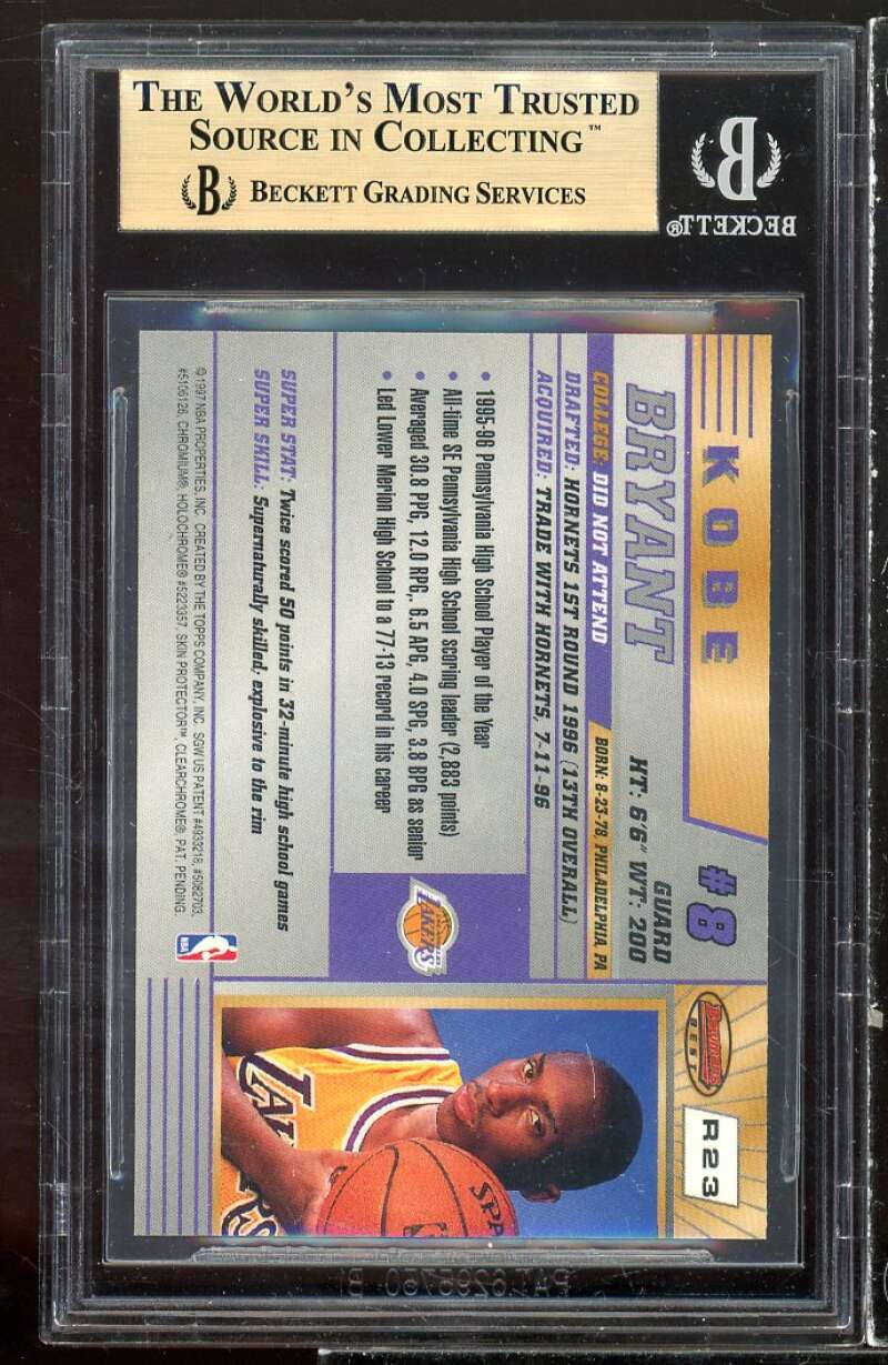 Kobe Bryant Rookie Card 1996-97 Bowman's Best #R23 BGS 9.5 Image 2