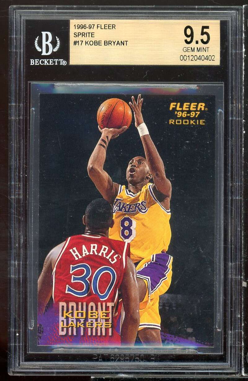 Kobe Bryant Rookie Card 1996-97 Fleer Sprite #203 BGS 9.5 Image 1