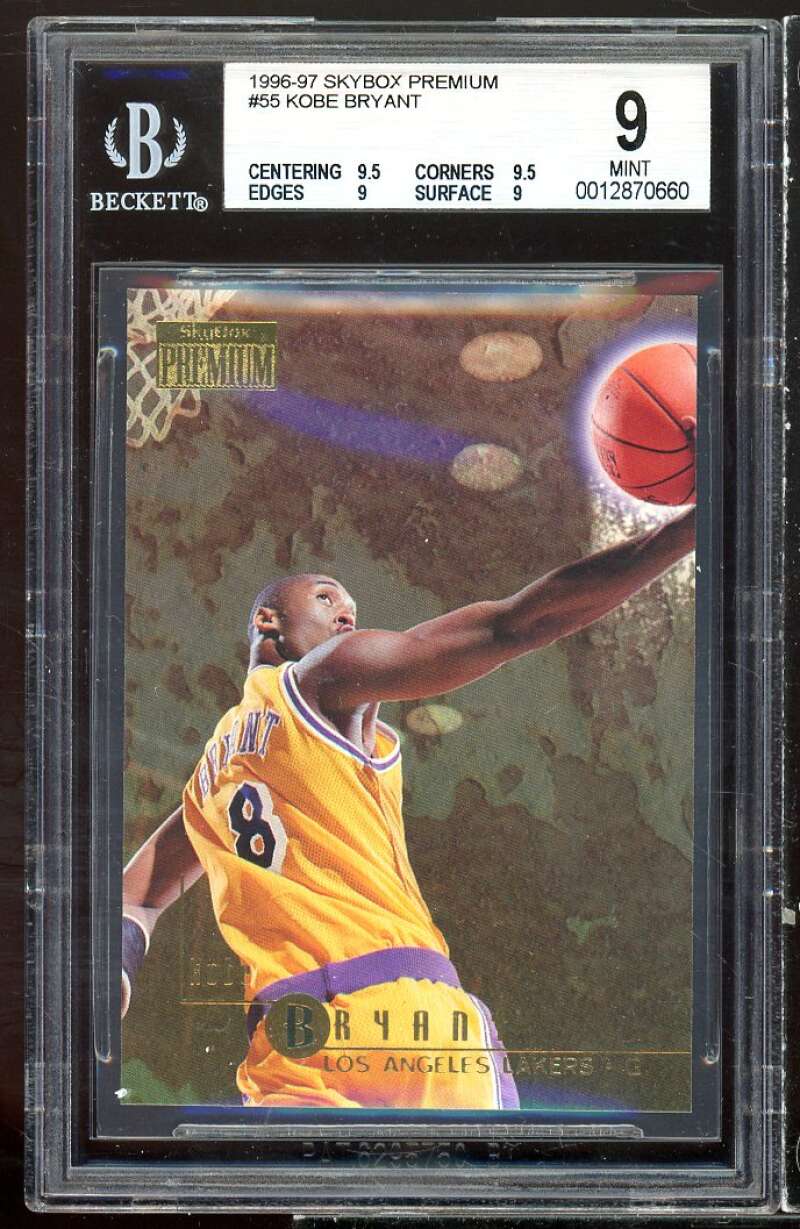 Kobe Bryant Rookie Card 1996-97 SkyBox Premium #55 BGS 9 (9.5 9.5 9 9) Image 1