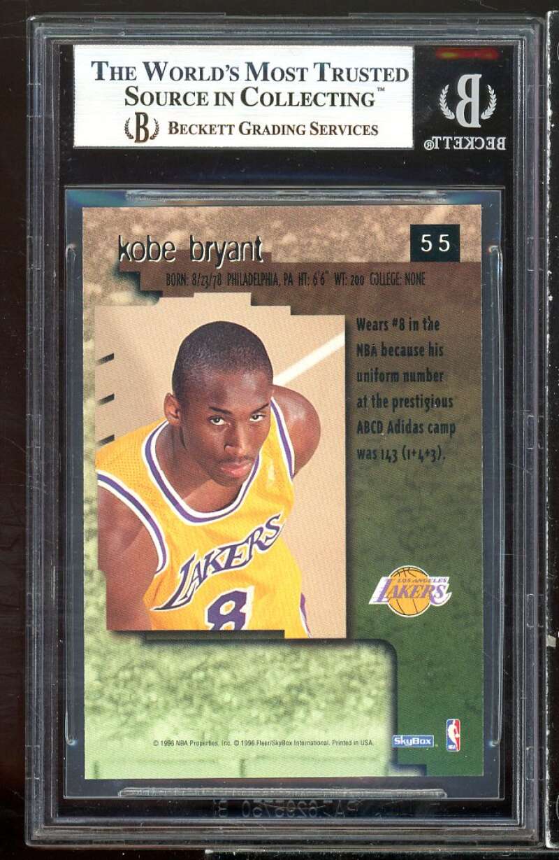 Kobe Bryant Rookie Card 1996-97 SkyBox Premium #55 BGS 9 (9.5 9.5 9 9) Image 2