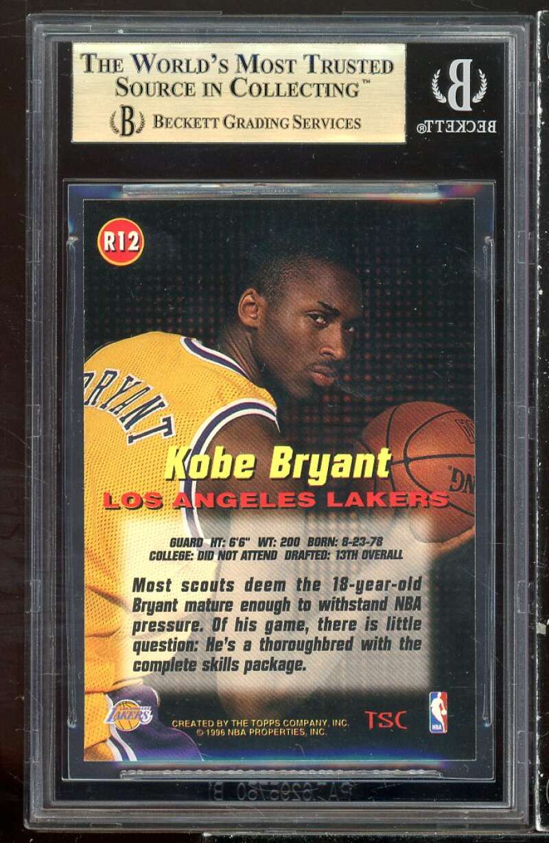 Kobe Bryant Rookie 1996-97 Stadium Club Rookies I #R12 BGS 9.5 (9.5 9.5 9 9.5) Image 2