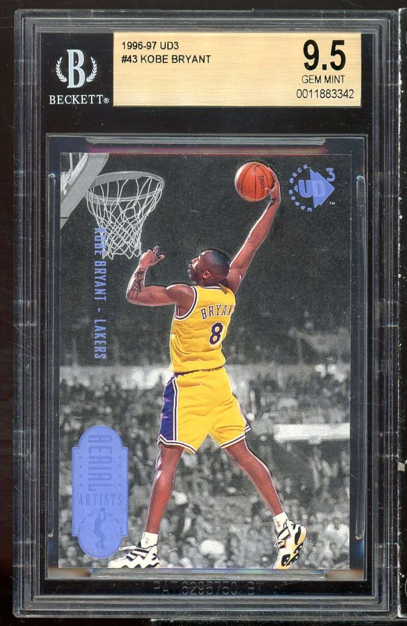 Kobe Bryant Rookie Card 1996-97 UD3 #43 BGS 9.5 Image 1