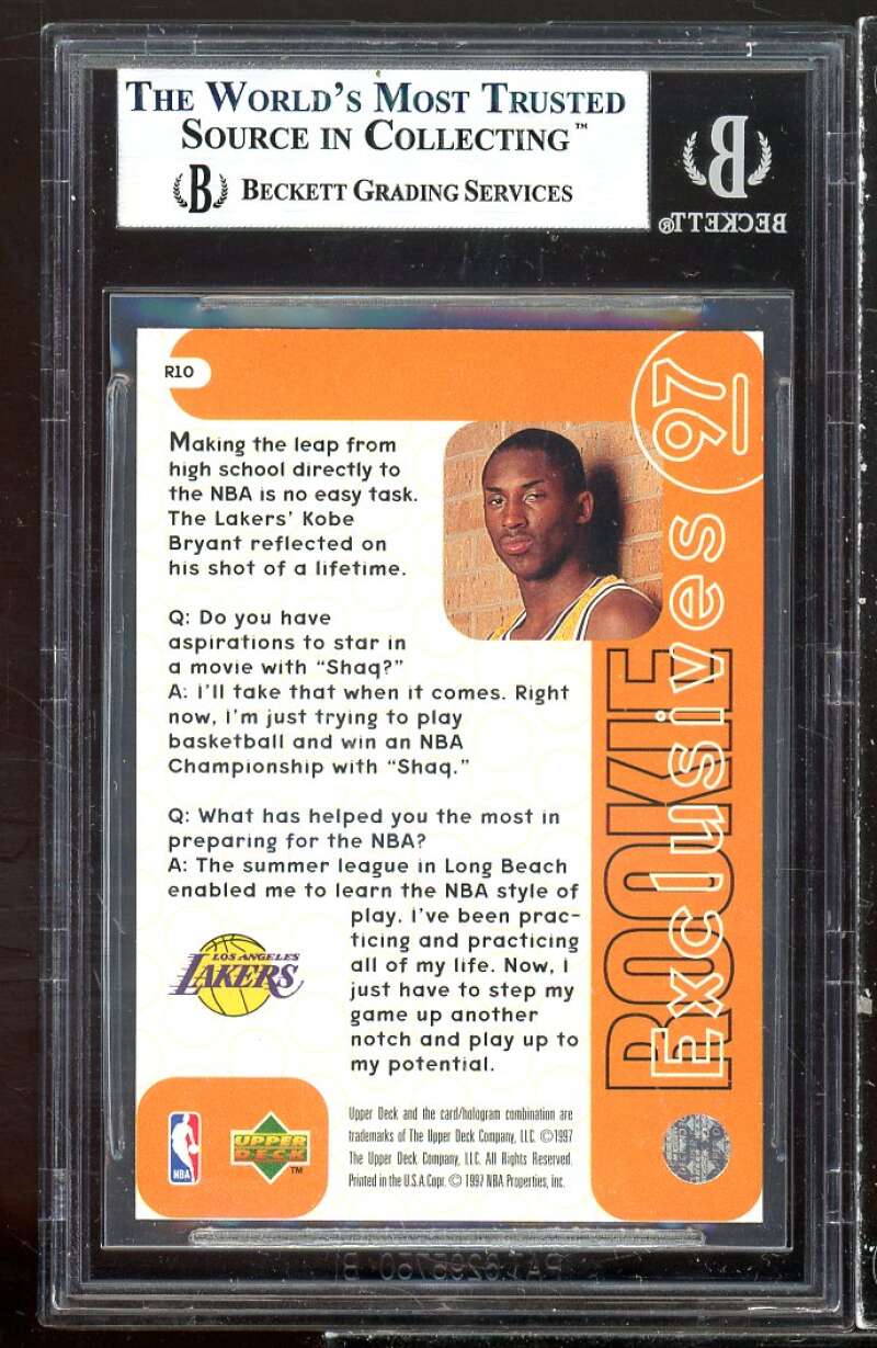 1996 Upper Deck Kobe Bryant Rookie Exclusive #R10 PSA 9