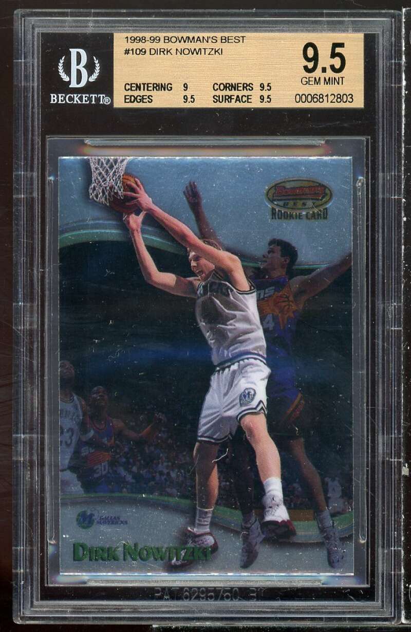 Dirk Nowitzki Rookie Card 1998-99 Bowman's Best #109 BGS 9.5 (9 9.5 9.5 9.5) Image 1