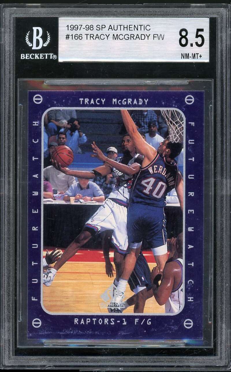 Tracy Mcgrady Rookie Card 1997-98 SP Authentic #166 BGS 8.5 (8 8.5 9 9) Image 1