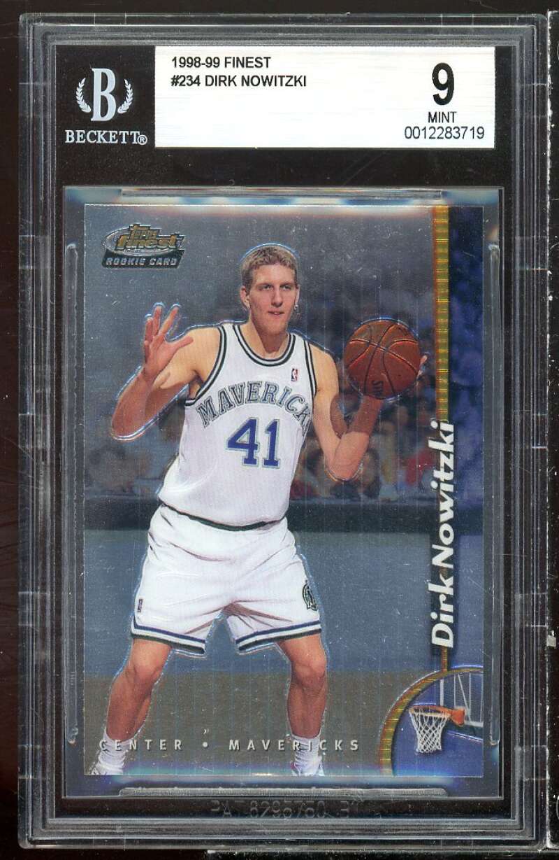 Dirk Nowitzki Rookie Card 1998-99 Finest #234 BGS 9 Image 1