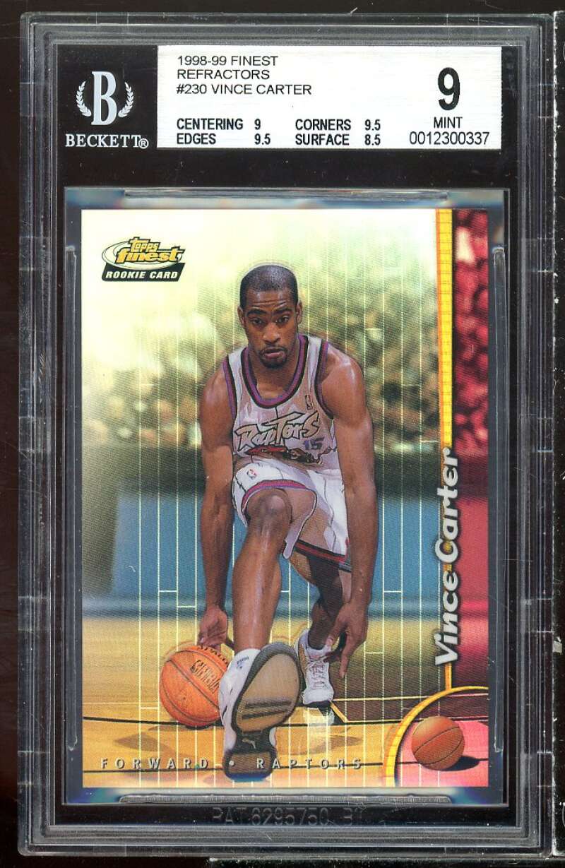 Vince Carter Rookie Card 1998-99 Finest Refractors #230 BGS 9 (9 9.5 9.5 8.5) Image 1