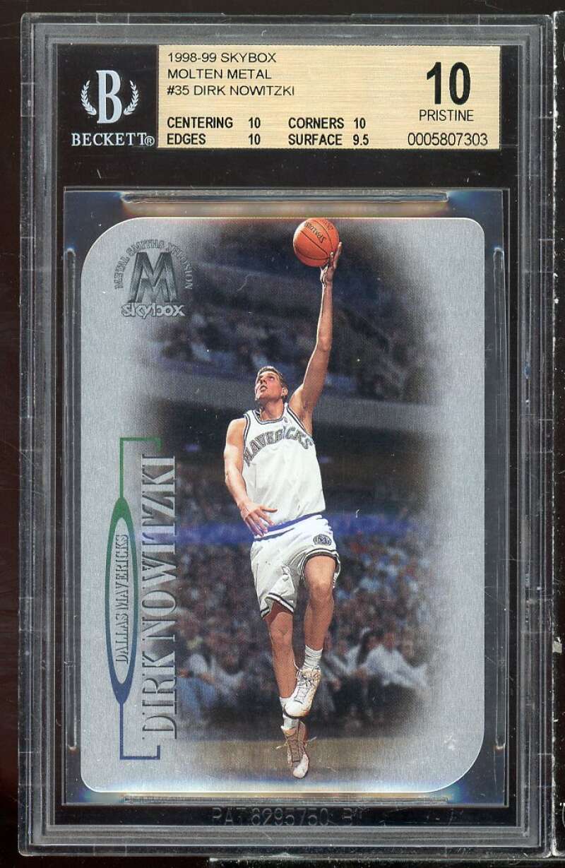 Dirk Nowitzki Rookie 1998-99 SkyBox Molten Metal Xplosion #35 (PRISTINE) BGS 10 Image 1