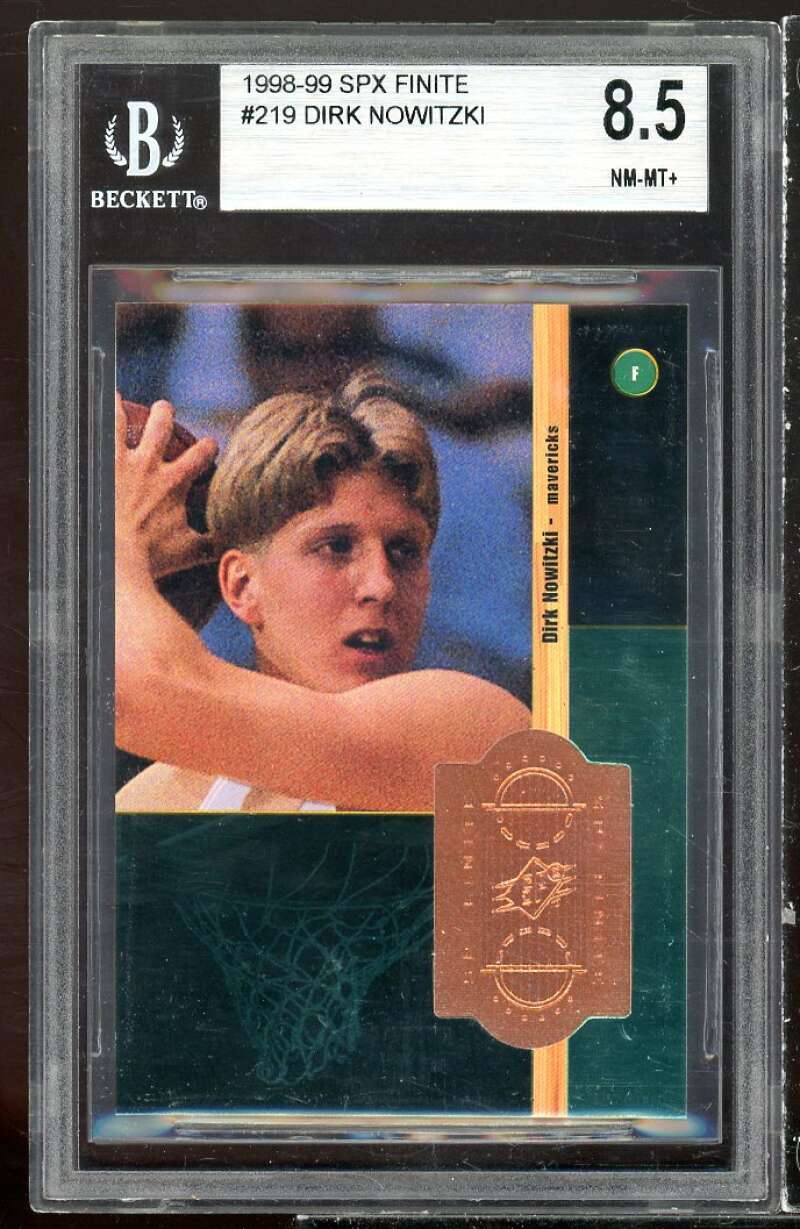 Dirk Nowitzki Rookie Card 1998-99 SPX Finite #219 BGS 8.5 (9.5 8.5 8 8.5) Image 1